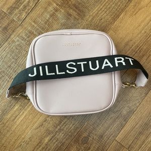 Jill Stuart pale pink mini purse with black strap